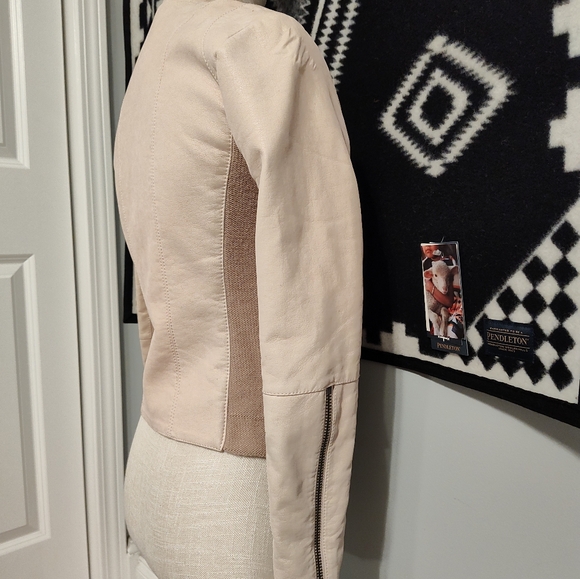 🩷GUC Free People Max Moto Inspired Full Zip Suede Faux Leather Jacket, Pink, S - Picture 12 of 16